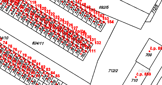 Šumbark 131, Havířov na parcele st. 747 v KÚ Šumbark, Katastrální mapa
