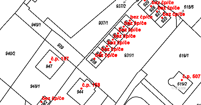 Břidličná 46337245 na parcele st. 936 v KÚ Břidličná, Katastrální mapa