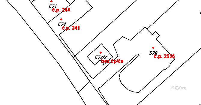 České Budějovice 3 2896, České Budějovice na parcele st. 578/2 v KÚ České Budějovice 3, Katastrální mapa