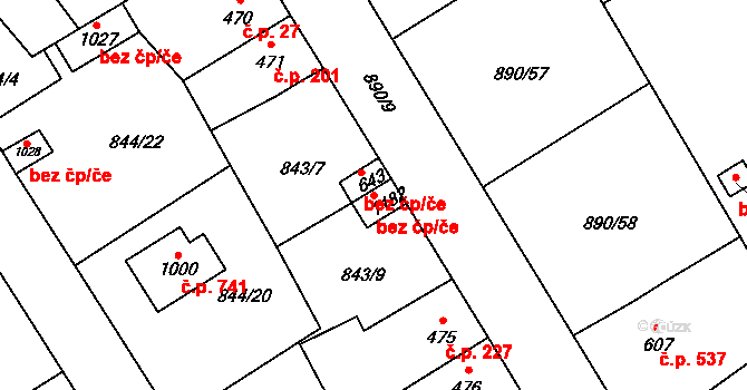 Chrast 47888245 na parcele st. 1182 v KÚ Chrast, Katastrální mapa