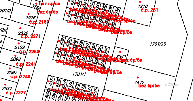 Kroměříž 48565245 na parcele st. 4355 v KÚ Kroměříž, Katastrální mapa