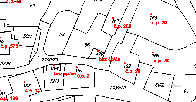 Skalná 49045245 na parcele st. 479 v KÚ Skalná, Katastrální mapa