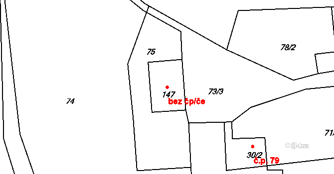 Milenov 49323245 na parcele st. 147 v KÚ Milenov, Katastrální mapa