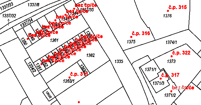 Valtice 49682245 na parcele st. 1362 v KÚ Valtice, Katastrální mapa
