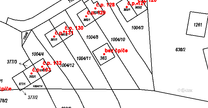 Rožmberk nad Vltavou 52099245 na parcele st. 363 v KÚ Rožmberk nad Vltavou, Katastrální mapa