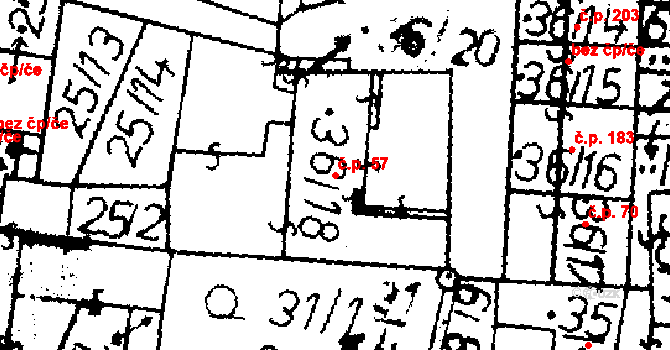 Bělčice 57 na parcele st. 36/18 v KÚ Bělčice, Katastrální mapa