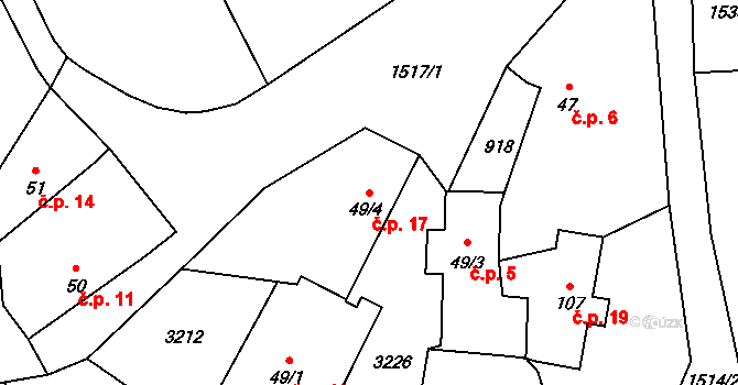 Čížov 17, Chabeřice na parcele st. 49/4 v KÚ Chabeřice, Katastrální mapa