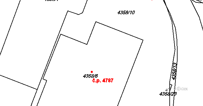 Jihlava 4787 na parcele st. 4358/6 v KÚ Jihlava, Katastrální mapa