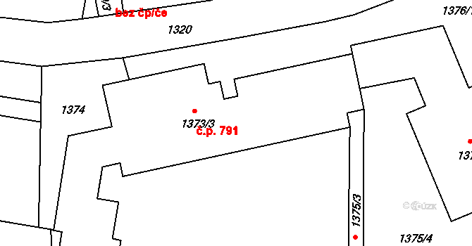Nový Bor 791 na parcele st. 1373/3 v KÚ Nový Bor, Katastrální mapa