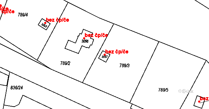 Valašské Meziříčí 147179246 na parcele st. 3057 v KÚ Krásno nad Bečvou, Katastrální mapa