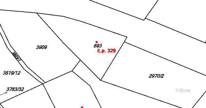 Cvikov II 329, Cvikov na parcele st. 693 v KÚ Cvikov, Katastrální mapa