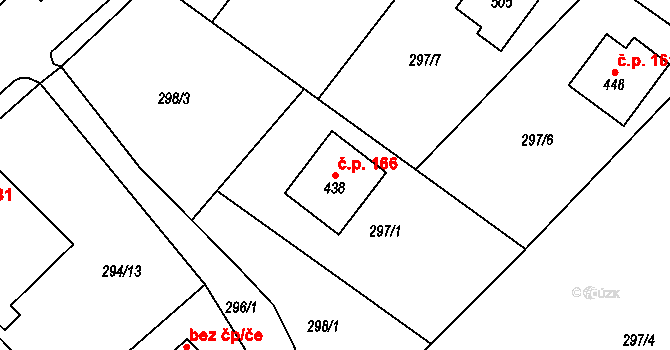 Mašov 166, Turnov na parcele st. 438 v KÚ Mašov u Turnova, Katastrální mapa