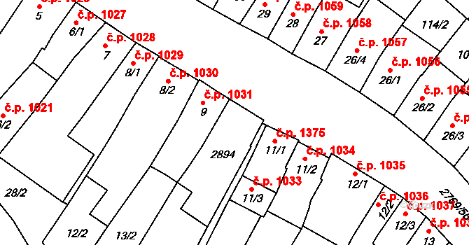 Ivančice 1032 na parcele st. 10 v KÚ Kounické Předměstí, Katastrální mapa