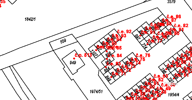 Krupka 39131246 na parcele st. 1107 v KÚ Krupka, Katastrální mapa