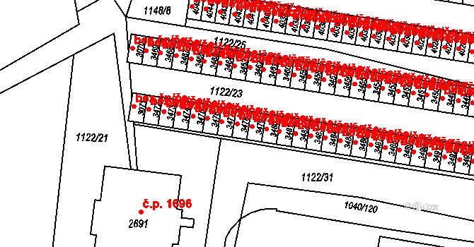Rožnov pod Radhoštěm 39559246 na parcele st. 3478 v KÚ Rožnov pod Radhoštěm, Katastrální mapa