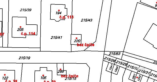Olešná 41792246 na parcele st. 220 v KÚ Olešná u Pelhřimova, Katastrální mapa