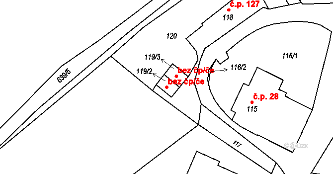 Děhylov 41902246 na parcele st. 119/2 v KÚ Děhylov, Katastrální mapa