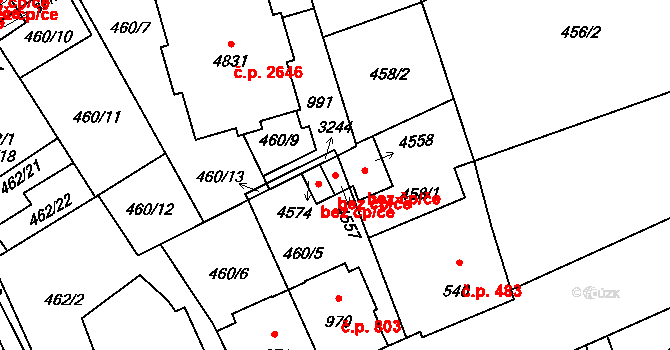 Šumperk 42017246 na parcele st. 4557 v KÚ Šumperk, Katastrální mapa