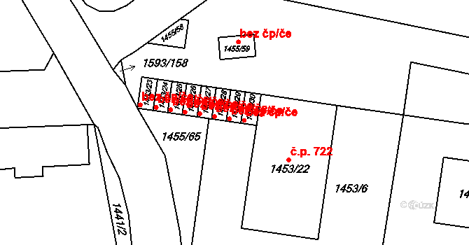 Kosmonosy 42984246 na parcele st. 1453/29 v KÚ Kosmonosy, Katastrální mapa