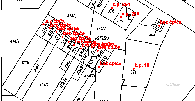 Štítary 43134246 na parcele st. 379/12 v KÚ Štítary na Moravě, Katastrální mapa