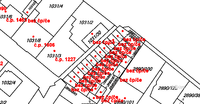 Opava 43817246 na parcele st. 2890/276 v KÚ Opava-Předměstí, Katastrální mapa