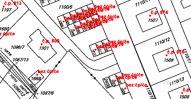Vamberk 44297246 na parcele st. 1012 v KÚ Vamberk, Katastrální mapa
