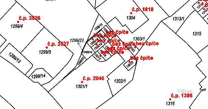 Teplice 45136246 na parcele st. 1301/4 v KÚ Teplice, Katastrální mapa