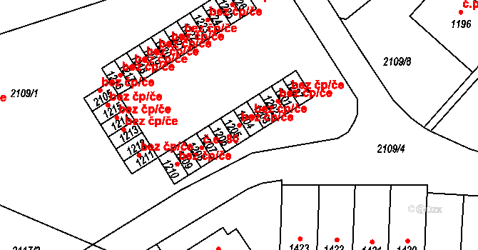 Pacov 45269246 na parcele st. 1205 v KÚ Pacov, Katastrální mapa