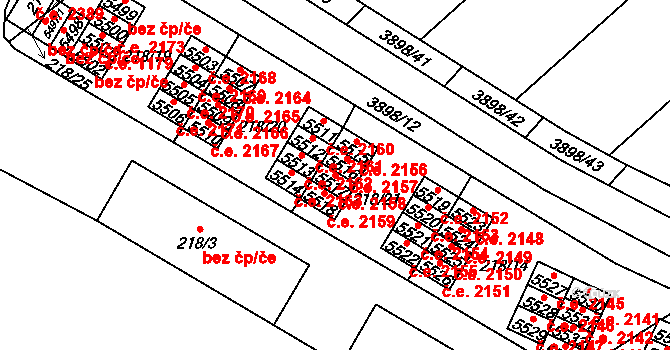 Řečkovice 2158, Brno na parcele st. 5517 v KÚ Řečkovice, Katastrální mapa