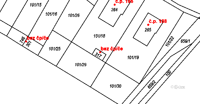Cerekvice nad Loučnou 46004246 na parcele st. 317 v KÚ Cerekvice nad Loučnou, Katastrální mapa