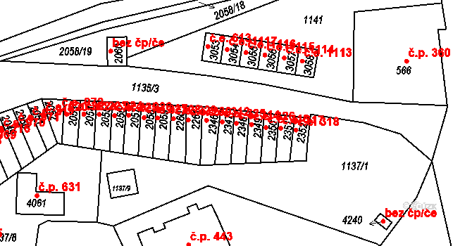 Náchod 314 na parcele st. 2348 v KÚ Náchod, Katastrální mapa
