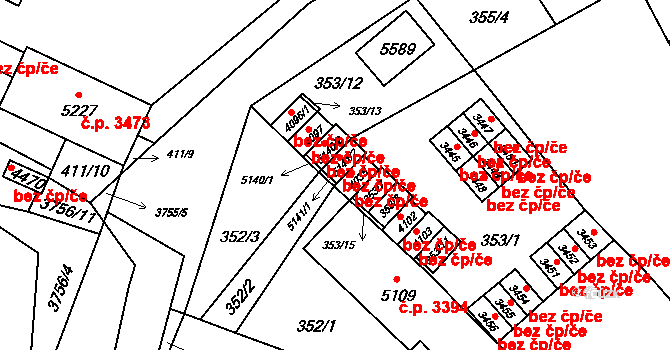 Břeclav 47219246 na parcele st. 5141/2 v KÚ Břeclav, Katastrální mapa