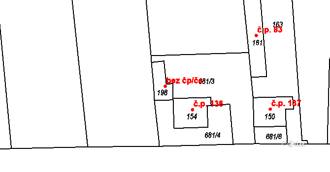 Chožov 50366246 na parcele st. 198 v KÚ Chožov, Katastrální mapa