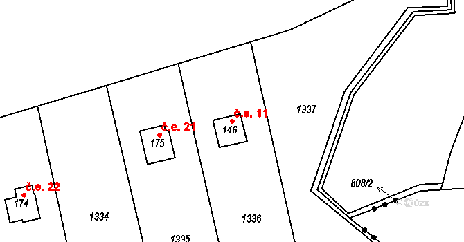 Lipník nad Bečvou V-Podhoří 11, Lipník nad Bečvou na parcele st. 146 v KÚ Podhoří na Moravě, Katastrální mapa