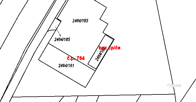 Jedovnice 118120247 na parcele st. 2464/182 v KÚ Jedovnice, Katastrální mapa