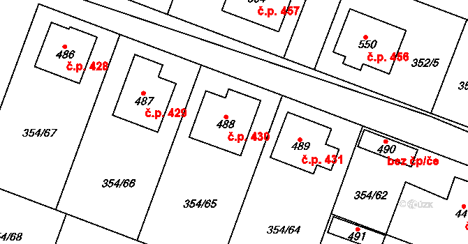 Rožďalovice 430 na parcele st. 488 v KÚ Rožďalovice, Katastrální mapa
