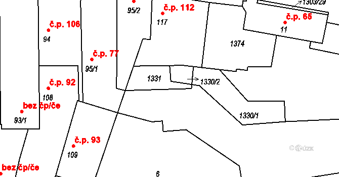 Krpy 63, Kropáčova Vrutice na parcele st. 8 v KÚ Krpy, Katastrální mapa