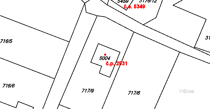 Dvůr Králové nad Labem 2931 na parcele st. 5004 v KÚ Dvůr Králové nad Labem, Katastrální mapa
