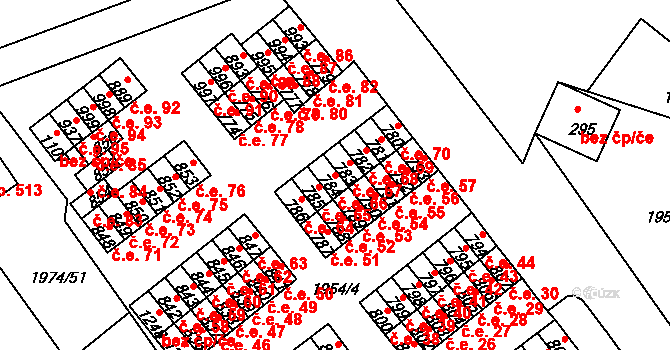 Krupka 66 na parcele st. 784 v KÚ Krupka, Katastrální mapa