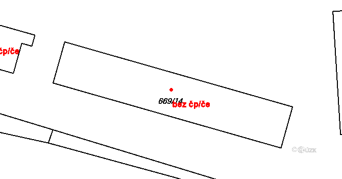 Opava 38092247 na parcele st. 669/14 v KÚ Komárov u Opavy, Katastrální mapa