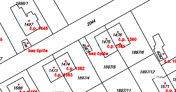 Náchod 42651247 na parcele st. 4067 v KÚ Náchod, Katastrální mapa