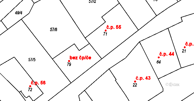 Běleč 44369247 na parcele st. 79 v KÚ Běleč, Katastrální mapa