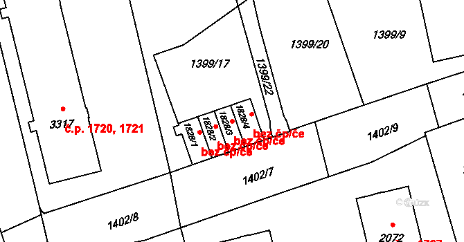 Šumperk 44931247 na parcele st. 1828/3 v KÚ Šumperk, Katastrální mapa