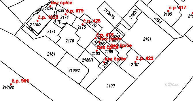 Pohořelice 47106247 na parcele st. 2183 v KÚ Pohořelice nad Jihlavou, Katastrální mapa