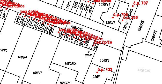 Třebíč 48489247 na parcele st. 6429 v KÚ Třebíč, Katastrální mapa