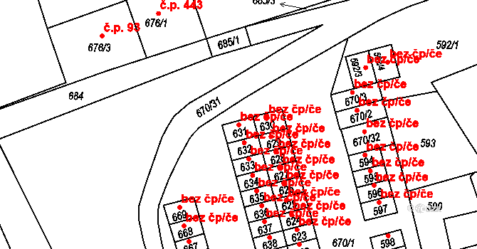 Záblatí 701, Bohumín na parcele st. 631 v KÚ Záblatí u Bohumína, Katastrální mapa