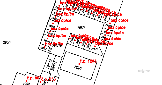 Nový Bohumín 1229, Bohumín na parcele st. 298/38 v KÚ Nový Bohumín, Katastrální mapa