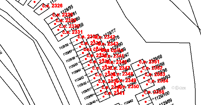 Jihlava 2344 na parcele st. 1129/90 v KÚ Jihlava, Katastrální mapa