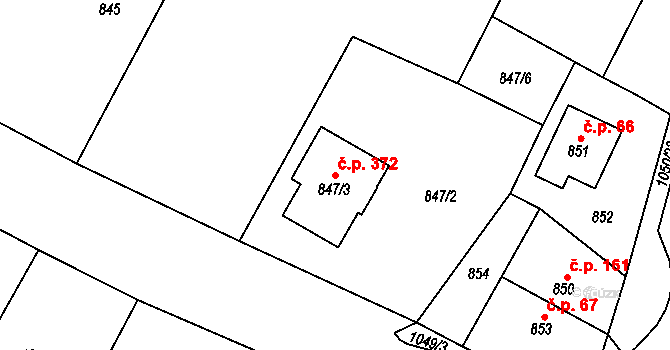 Krmelín 372 na parcele st. 847/3 v KÚ Krmelín, Katastrální mapa