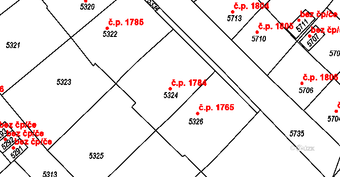Kročehlavy 1784, Kladno na parcele st. 5324 v KÚ Kročehlavy, Katastrální mapa
